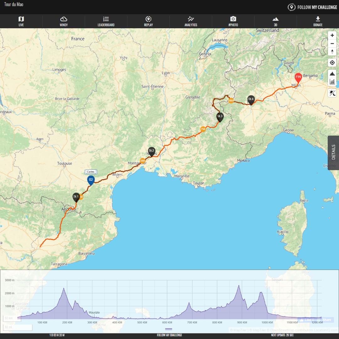 LIVE: Tour du Mao // Follow Maurizio & Carles on their 1200 km cycling challenge, fundraising for Open Armshttps://www.followmychallenge.com/live/tour...