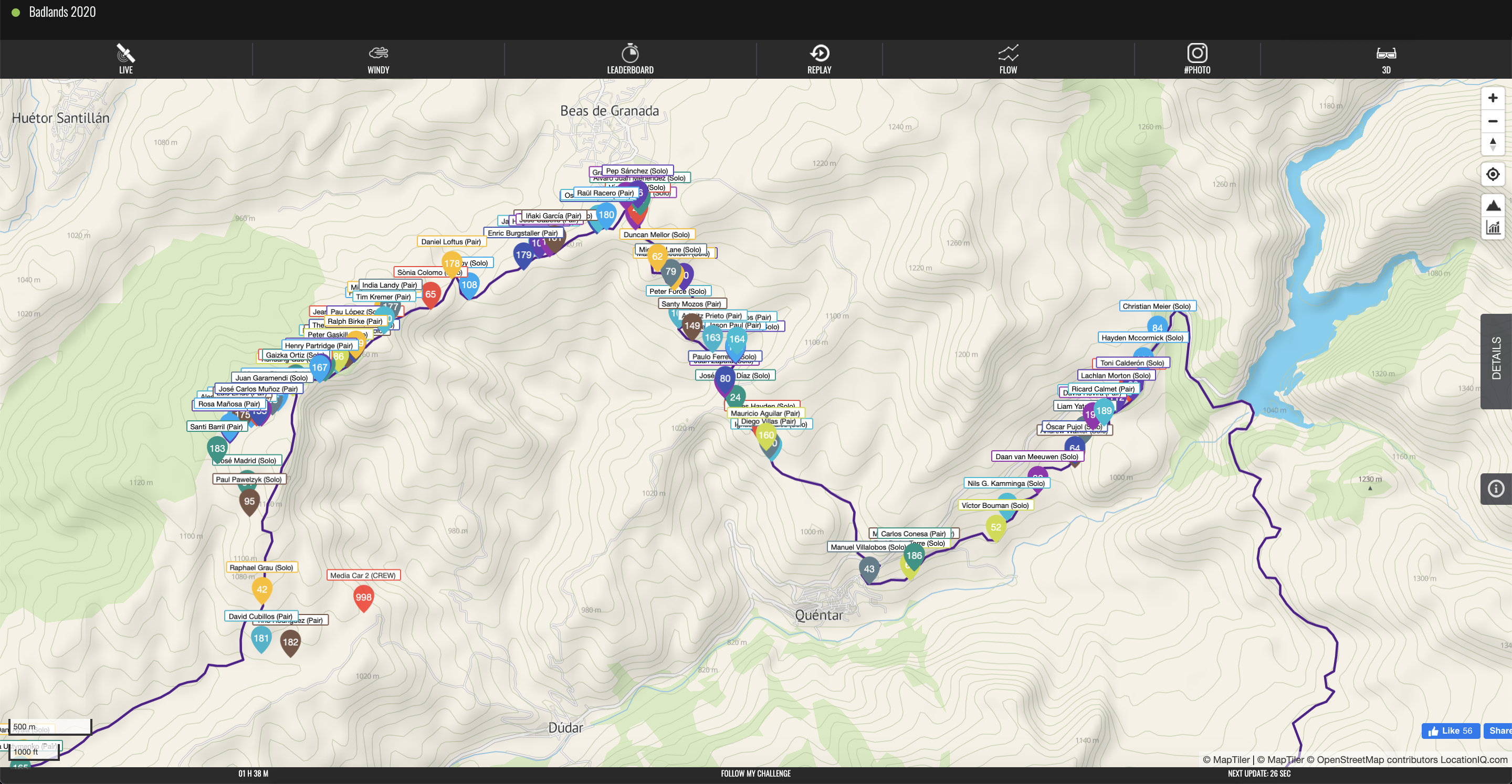 Live GPS tracking by Follow My Challenge